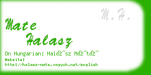 mate halasz business card